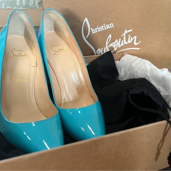 Christian Louboutin So Kate 120mm Sky Blue Patent Pumps - Picture 7 of 11